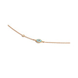 Marquise Evil Eye & Diamond Bracelet - 14ct Rose Gold