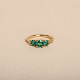 Evelyn Emerald Three Stone Ring
