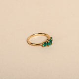 Evelyn Emerald Three Stone Ring