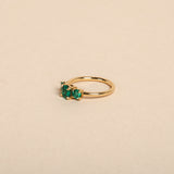 Evelyn Emerald Three Stone Ring