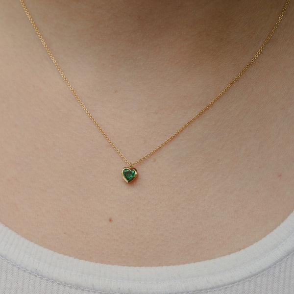 Emerald Heart Necklace 0.37ct - 18ct Gold