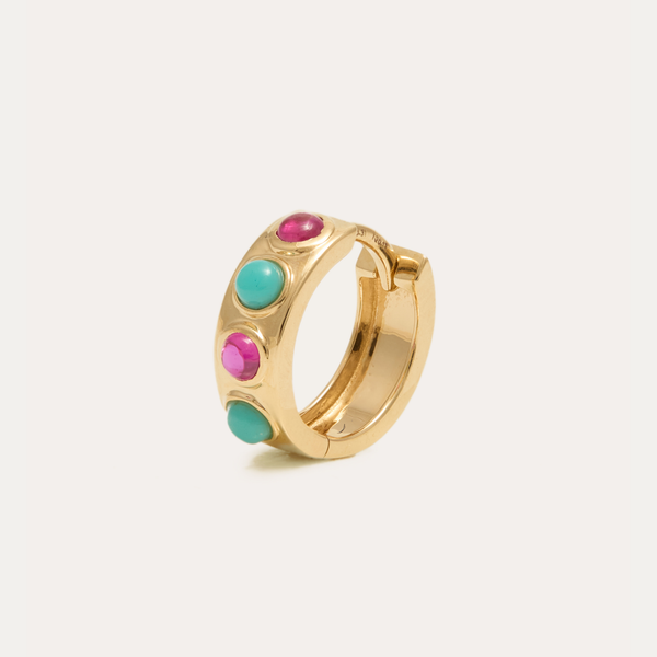 Cha Cha Huggie Ruby/Turquoise Medium