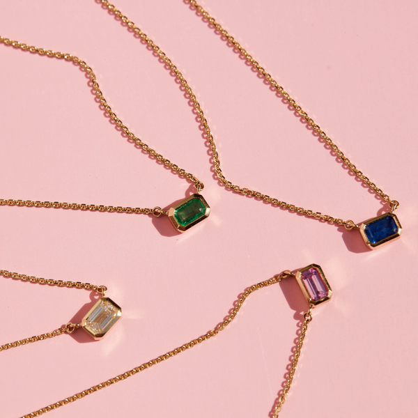 Sol Emerald Cut Lab Diamond Necklace