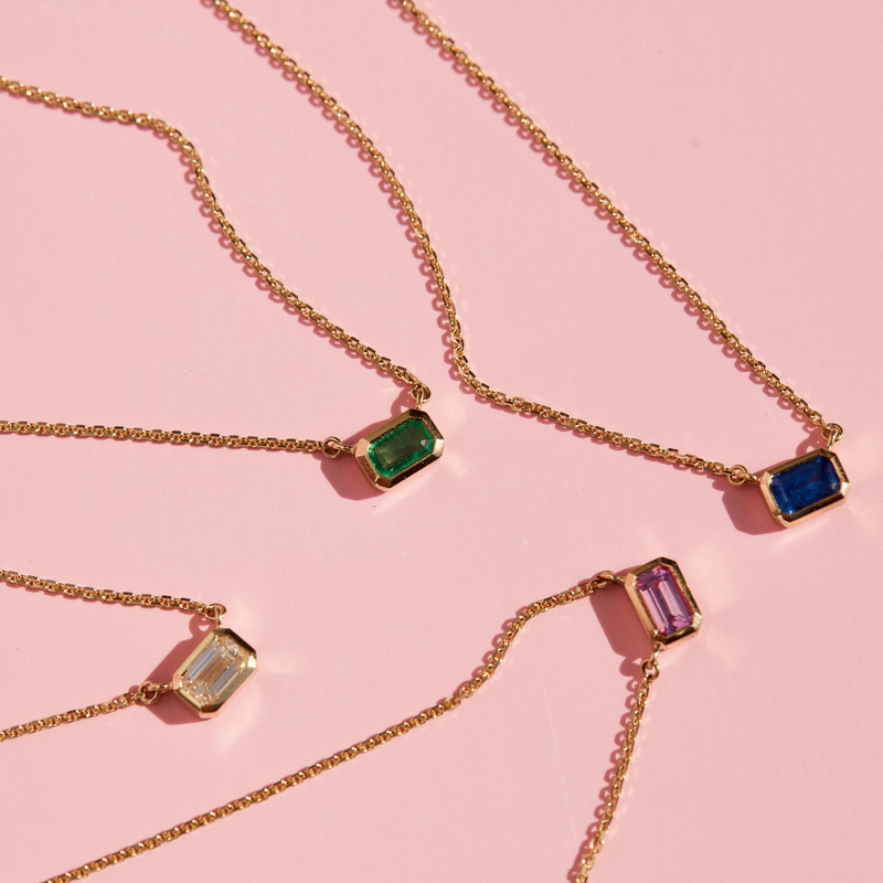 Sol Emerald Cut Lab Diamond Necklace