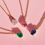 Asteria Pear Emerald Necklace