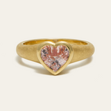 Nico Ring with Heart Shape Pink Sapphire - 18ct Gold