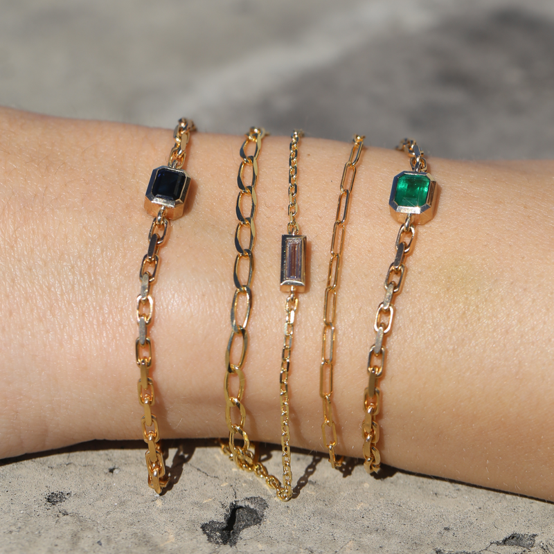 Hera Bracelet with Zambian Emerald - 9ct Gold