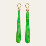 Juicy Drops with Large Green Turquoise & Diamonds - 9ct Gold