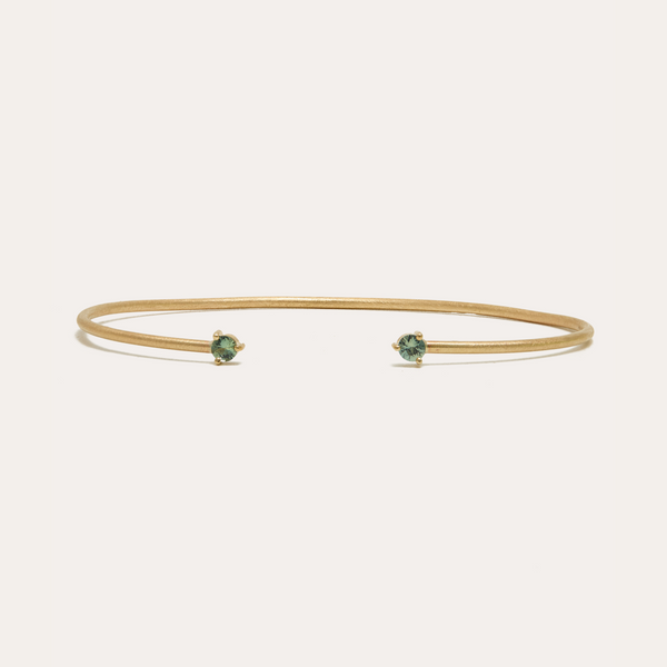 Gemini Green Sapphire Cuff - 9ct Gold