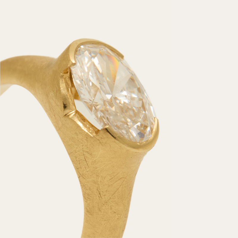 Celeste with Lab Oval Diamond - 18ct Gold