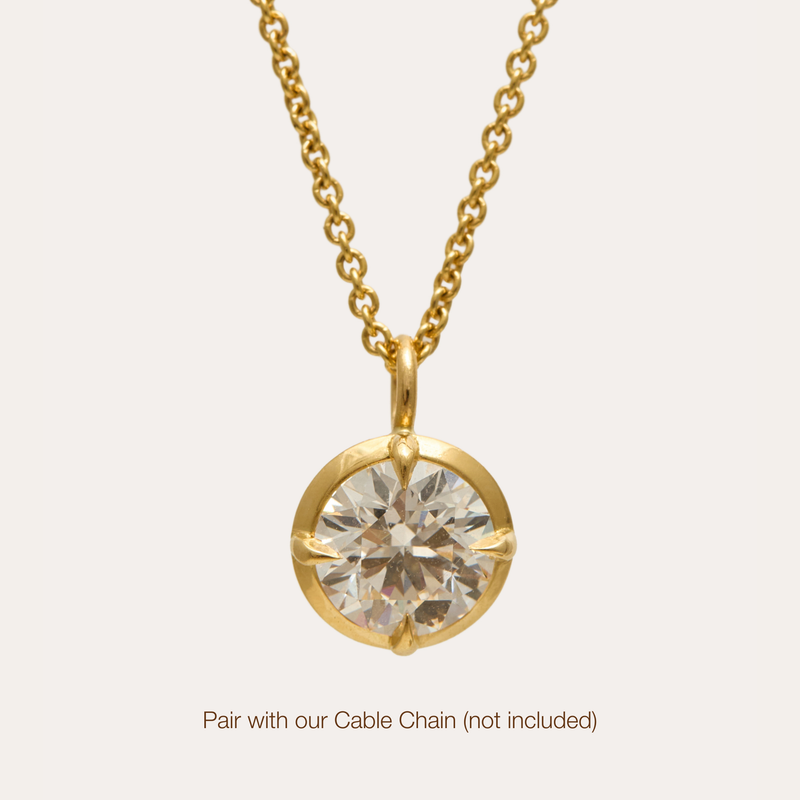 Mira Necklace with Lab Round Diamond