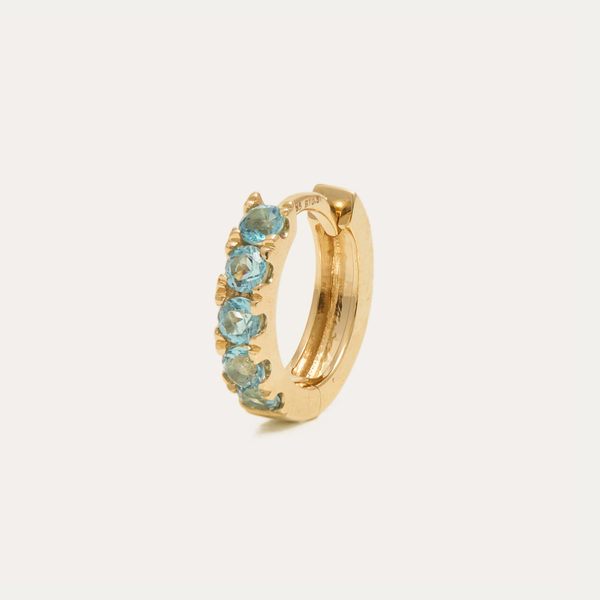 Big Blue Topaz Huggie Medium