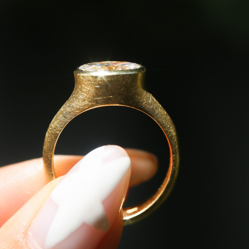 Nico Ring with Natural Moval Diamond - 18ct Gold