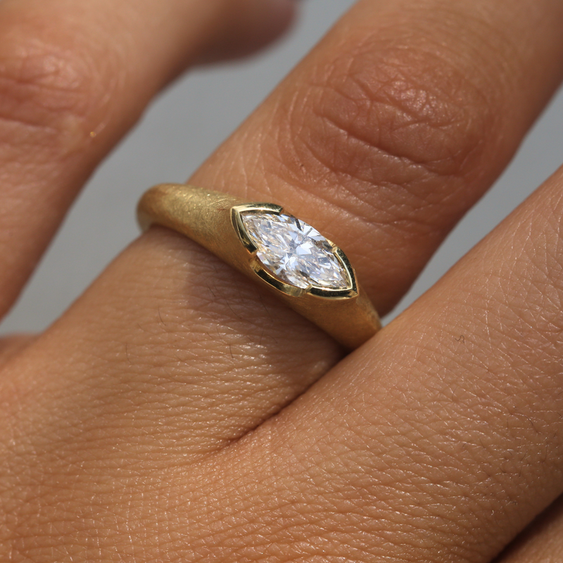 Athena with Natural Marquise Diamond - 18ct Gold