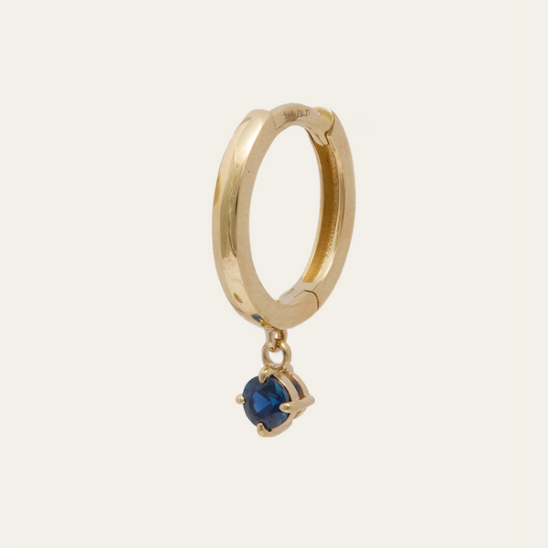 Eclipse Blue Sapphire Huggie - 14ct Gold