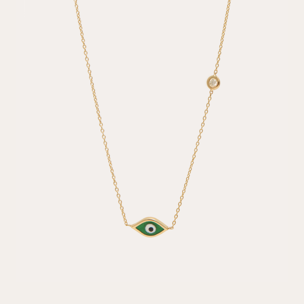 Green Marquise Evil Eye Necklace