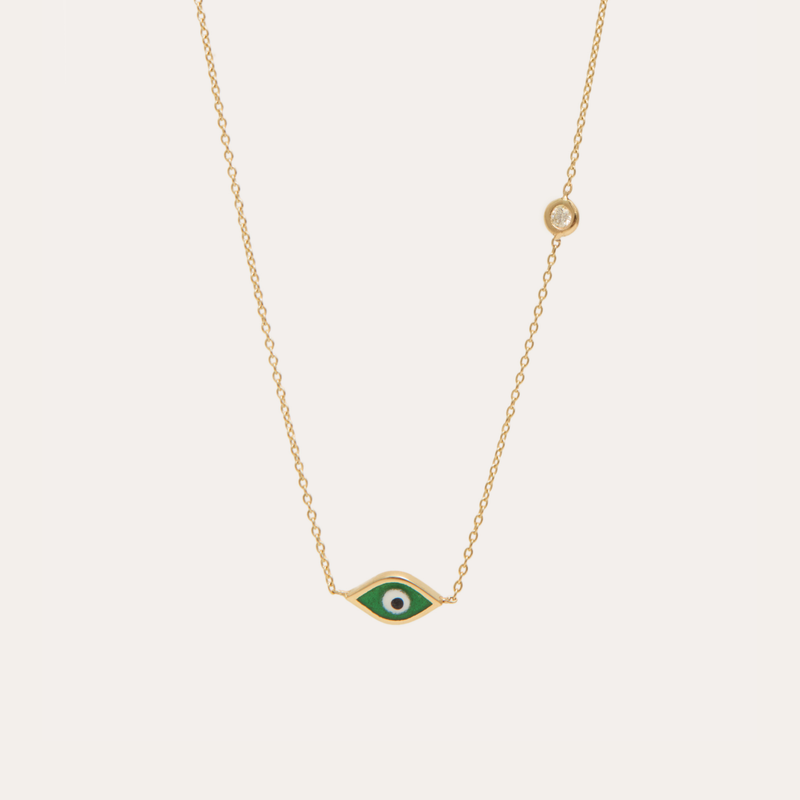 Green Marquise Evil Eye Necklace