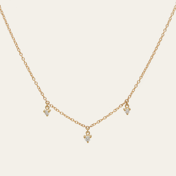 Triple Fairy Lights Necklace - 9ct Gold