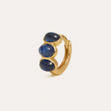 Cabochon Blue Sapphire Huggie Small - 14ct Gold