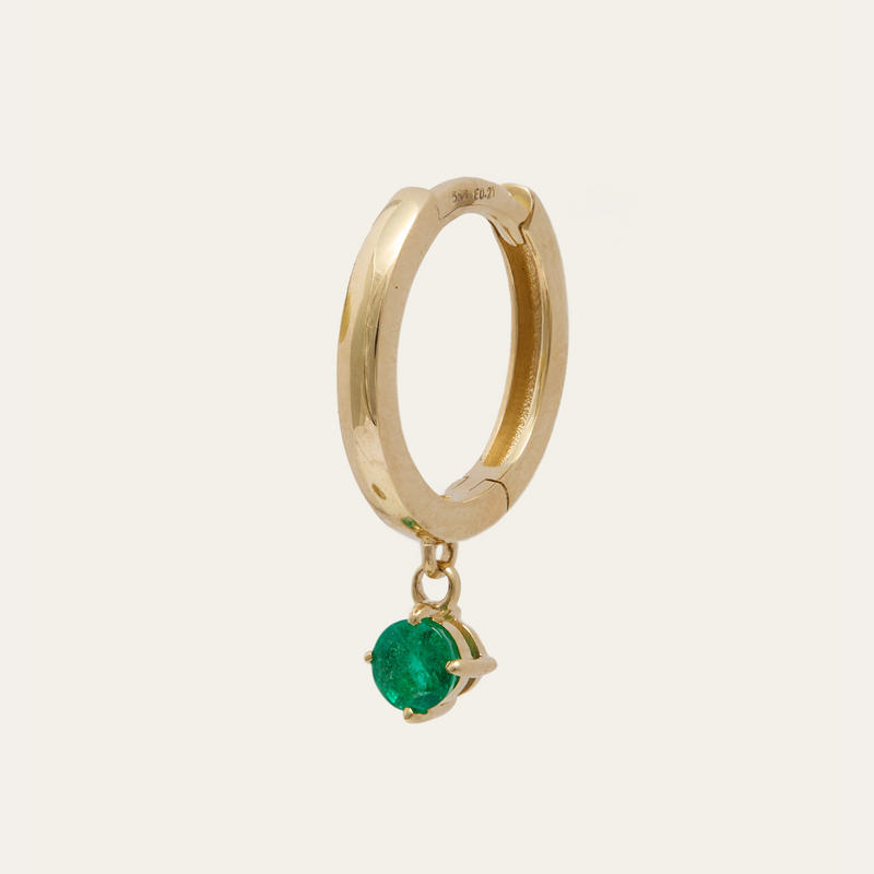 Eclipse Emerald Huggie - 14ct Gold