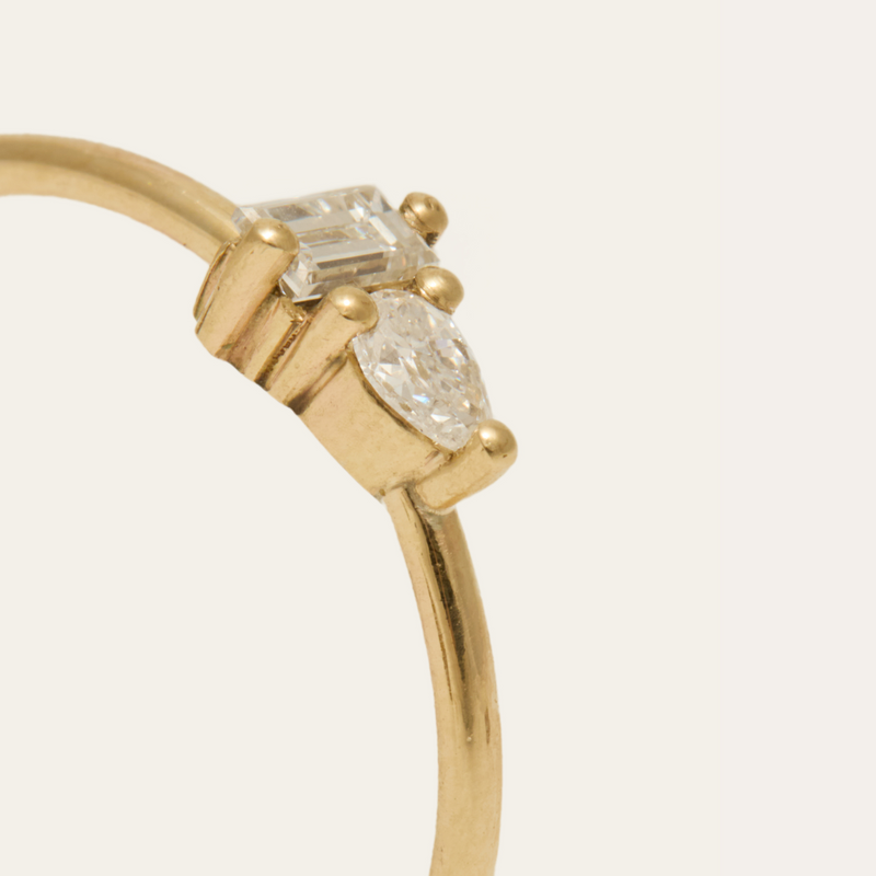 Lyra Lab Diamond Ring - 9ct Gold