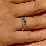 Nico Ring with Baguette Bi Colour Green Tourmaline