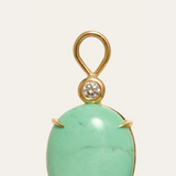 Juicy Drops with Medium Green-Blue Upside Down Turquoise & Diamonds - 9ct Gold