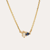 Lyra Blue Sapphire & Lab Diamond Necklace