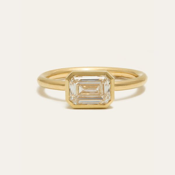 Bobbi with Lab Emerald Cut Diamond - 18ct Gold