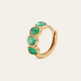 Cabochon Emerald Huggie Medium - 14ct Gold