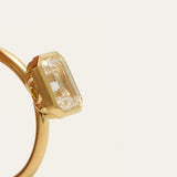 Bobbi with Lab Emerald Cut Diamond - 18ct Gold