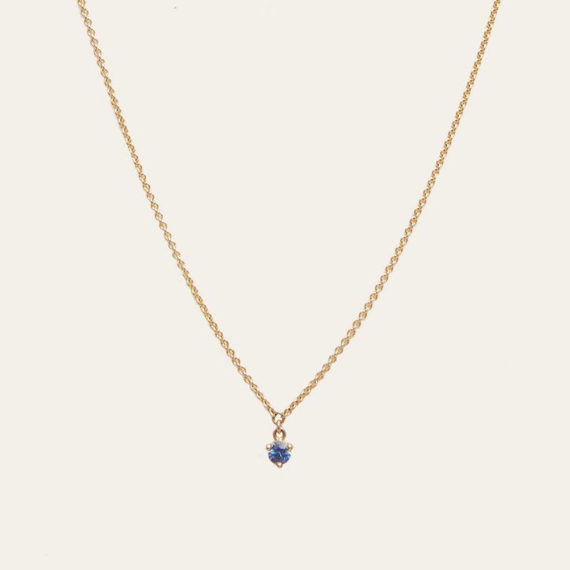 Fairy Blue Sapphire Necklace - 9ct Gold