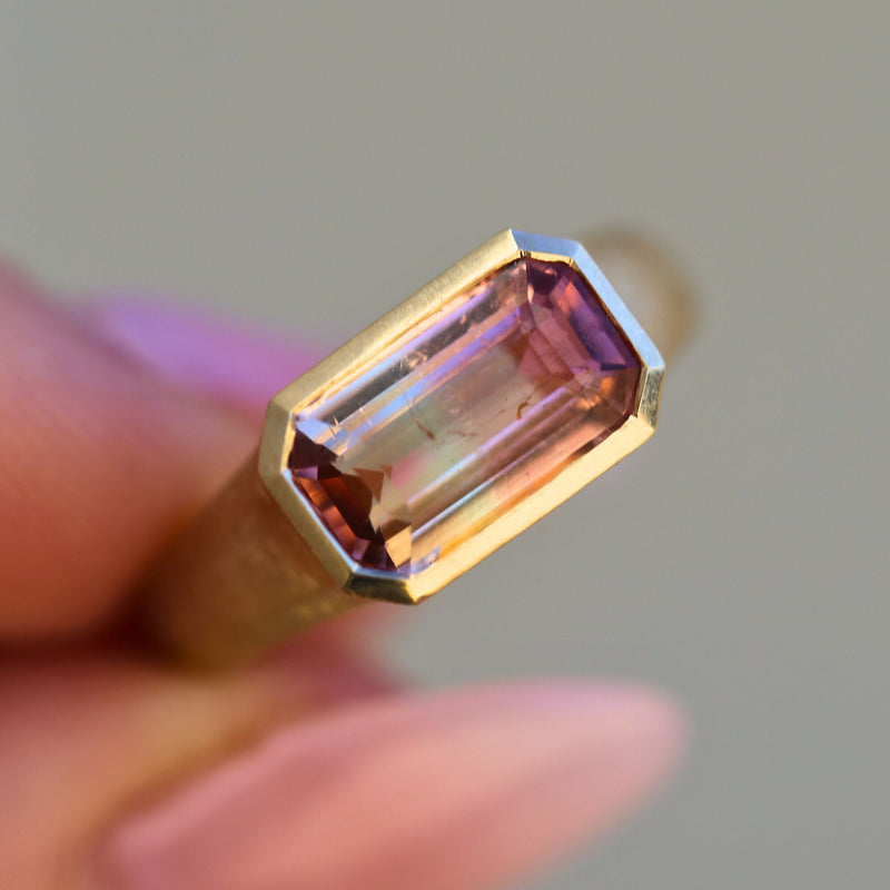 Nico Ring with Bi Colour Pink Tourmaline