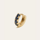 Big Blue Sapphire Huggie Small - 14ct Gold