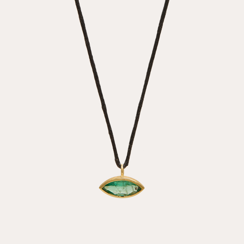 Olympia Necklace with Marquise Zambian Emerald