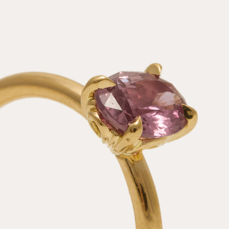 Paloma with Oval Pink Sapphire - 18ct Gold