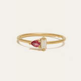 Lyra Pink Sapphire & Lab Diamond Ring - 9ct Gold