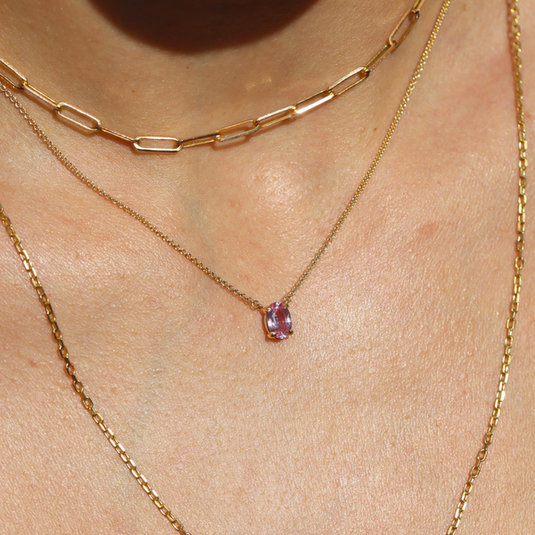 Roxy with Oval Pale Pink Sapphire - 18ct Gold