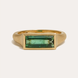 Nico Ring with Baguette Bi Colour Green Tourmaline