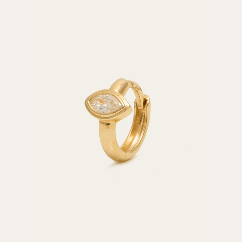 Solo Marquise Huggie Small - 14ct Gold