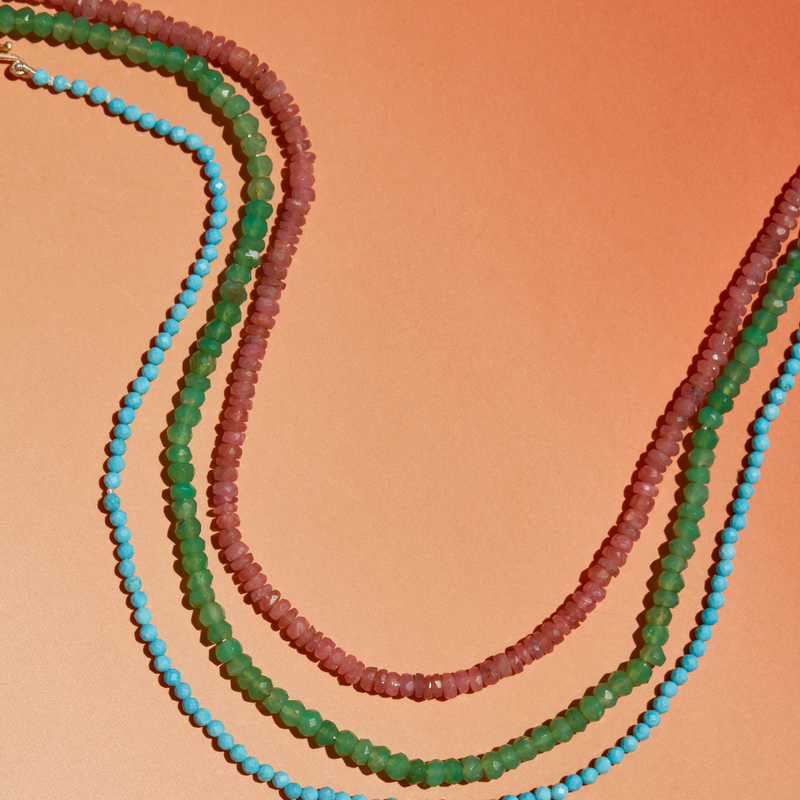 Tiny Turquoise Bead Necklace