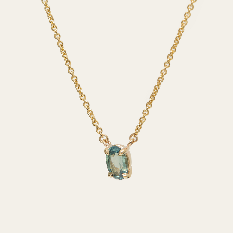 Roxy with Oval Green Sapphire - 9ct Gold