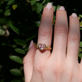 Nico Ring with Heart Shape Pink Sapphire - 18ct Gold