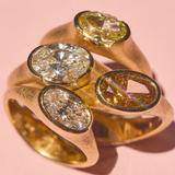 Nico Ring with Natural Moval Diamond - 18ct Gold