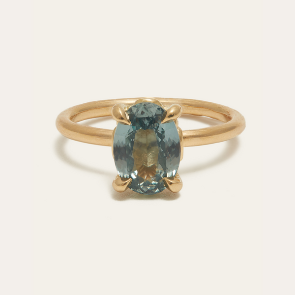 Ocean with Oval Teal Sapphire - 18ct Gold