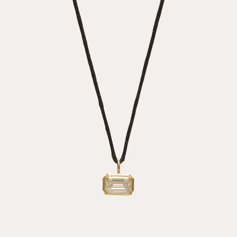 Mira with Necklace Lab Emerald Cut Diamond