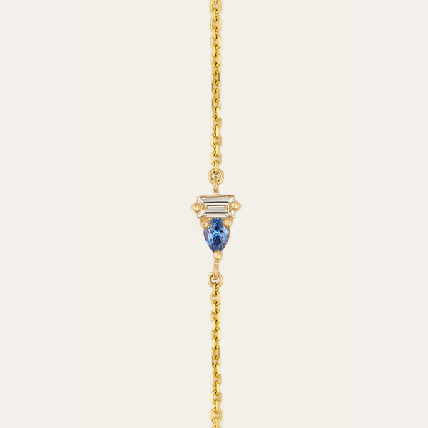 Lyra Blue Sapphire & Lab Diamond Bracelet - 9ct Gold