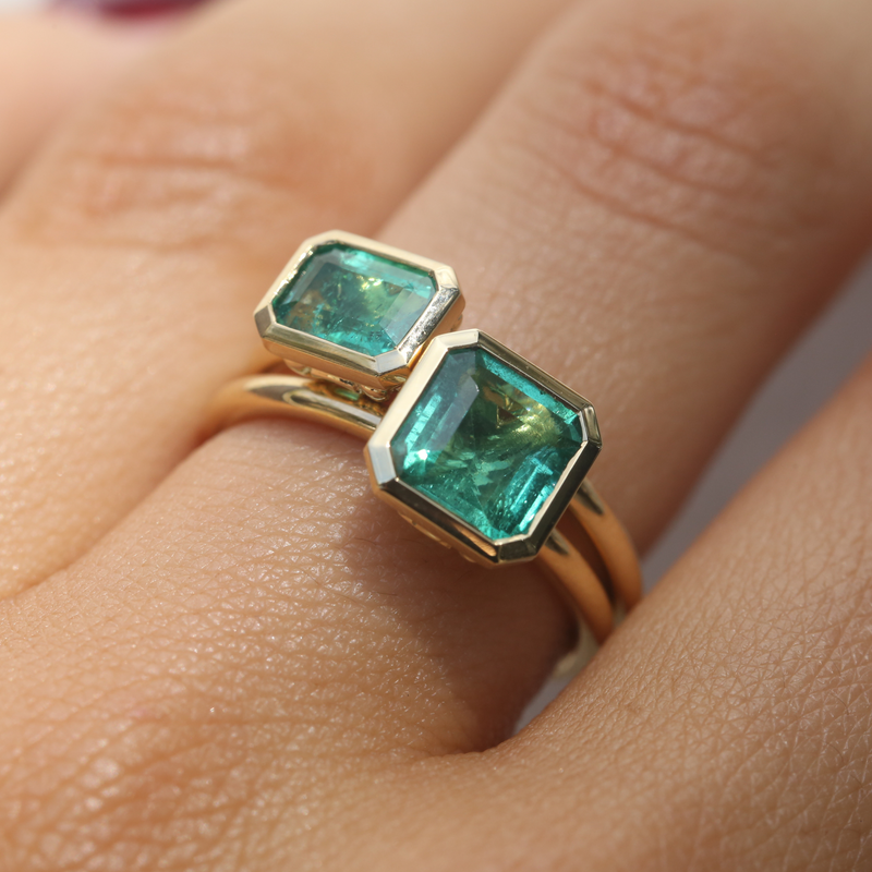 Esmeralda with Emerald Cut Emerald - 18ct Gold