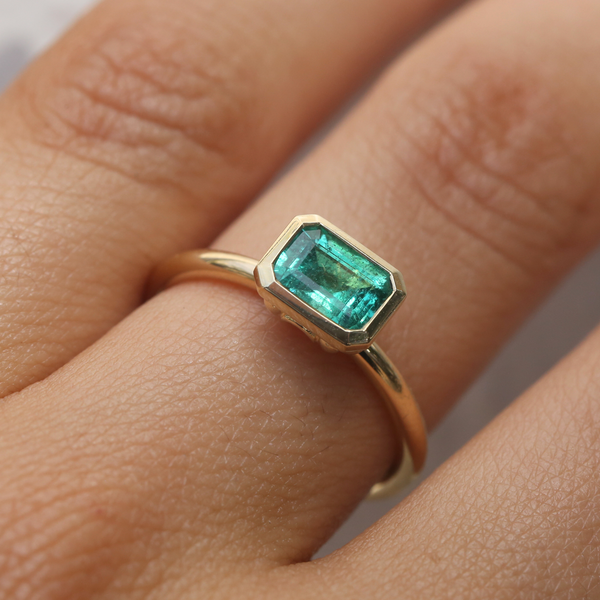 Esmeralda with Emerald Cut Emerald - 18ct Gold