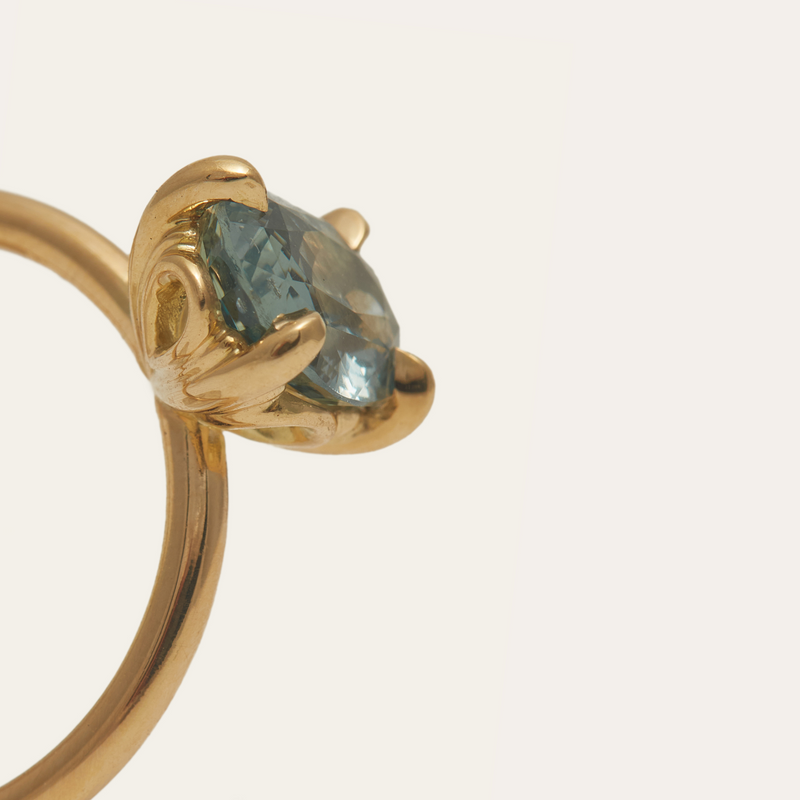 Ocean with Oval Teal Sapphire - 18ct Gold